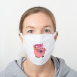 Cute Cartoon Pig Carrying Piglets White Cotton Face Mask