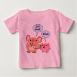 Cute Cartoon Pig Doctor and Patient Baby T-Shirts