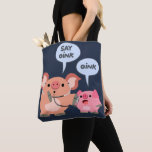 Cute Cartoon Pig Doctor and Patient Tote Bag