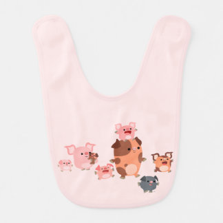 Cute Cartoon Pig Family Baby Bib