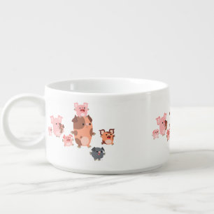 Cute Cartoon Pig Family Chili Bowl