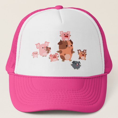 Cute Cartoon Pig Family Hat