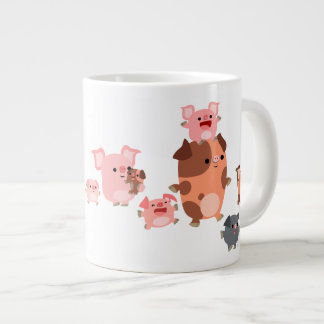 Cute Cartoon Pig Family Jumbo Mug