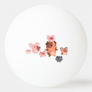 Cute Cartoon Pig Family Ping Pong Ball