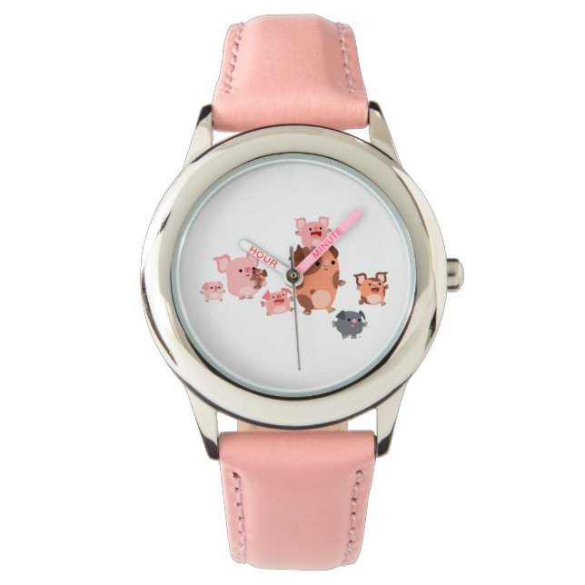 Cute Cartoon Pig Family Watch (Front)