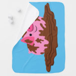 Cute Cartoon Pig in The Mud Baby Blanket