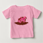 Cute Cartoon Pig in The Mud Baby T-Shirt