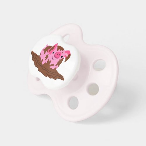 Cute Cartoon Pig in The Mud Pacifier