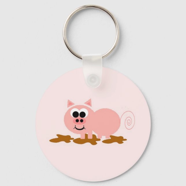 Cute Cartoon Pig Keychain (Front)