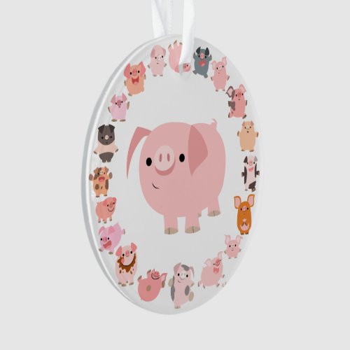 Cute Cartoon Pig Mandala Acrylic Ornament