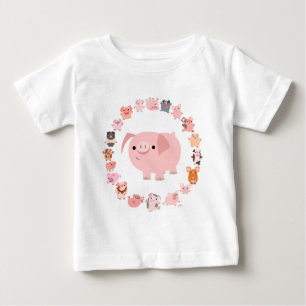 Cute Cartoon Pig Mandala Baby T-shirt front