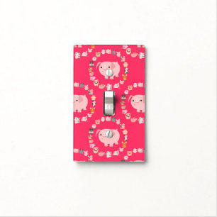 Cute Cartoon Pig Mandala Light Switch Cover