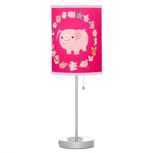 Cute Cartoon Pig Mandala Table Lamp (Left)