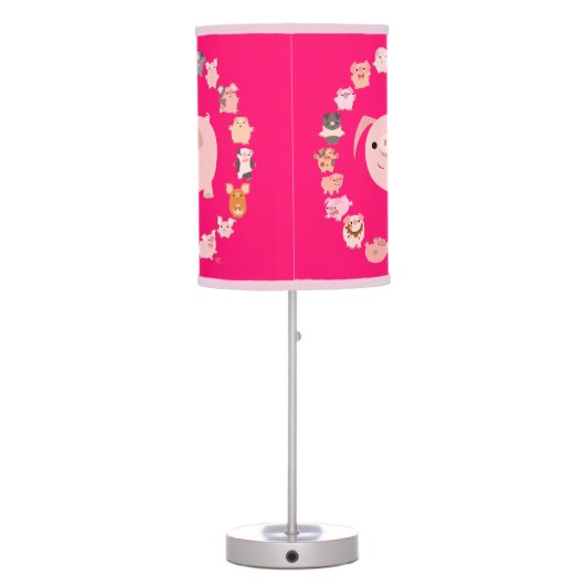 Cute Cartoon Pig Mandala Table Lamp (Back)