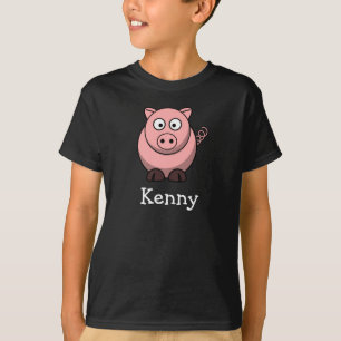 Cute cartoon pig personalized with childs name T-Shirt