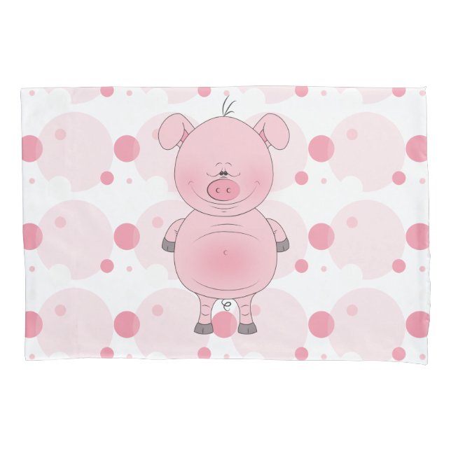 Cute Cartoon Pig Pillowcase (Front)