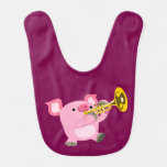 Cute Cartoon Pig Playing Trumpet Baby Bib