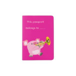 Cute Cartoon Pig Playing Trumpet Passport Holder