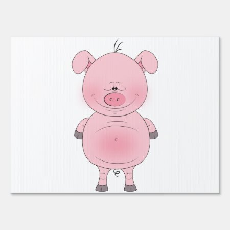 Cute Cartoon Pig Sign