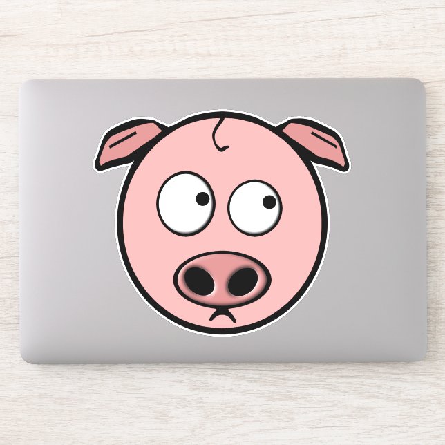 Cute Cartoon Pig Sticker (Computer)