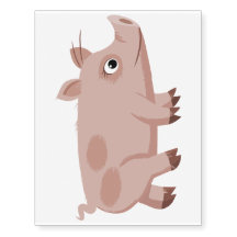 Cute Cartoon Pig Temporary Tattoo