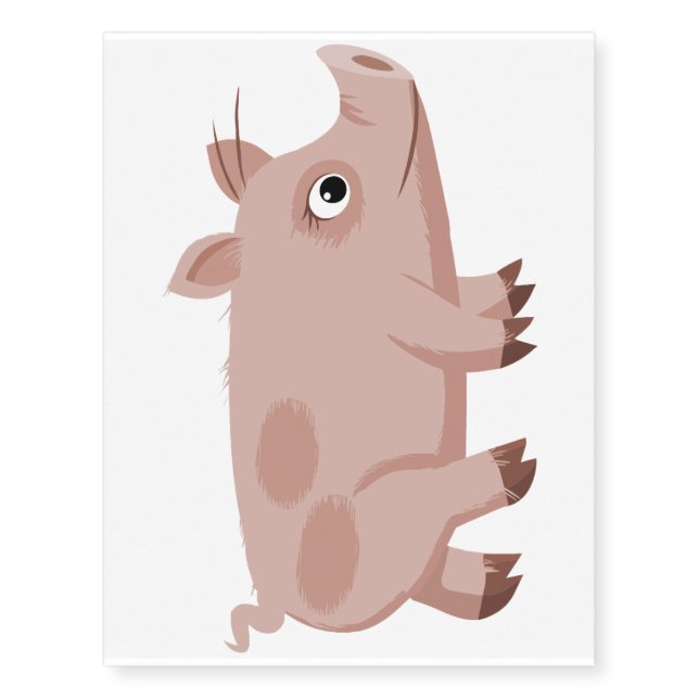 Cute Cartoon Pig Temporary Tattoo (Front)