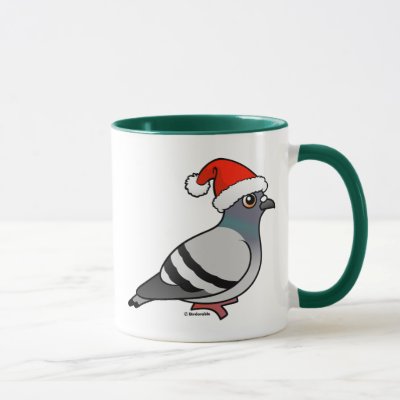 Cute Cartoon Pigeon Santa Mug
