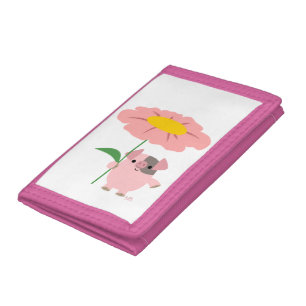 Cute Cartoon Piglet With Gift (Pink) Wallet