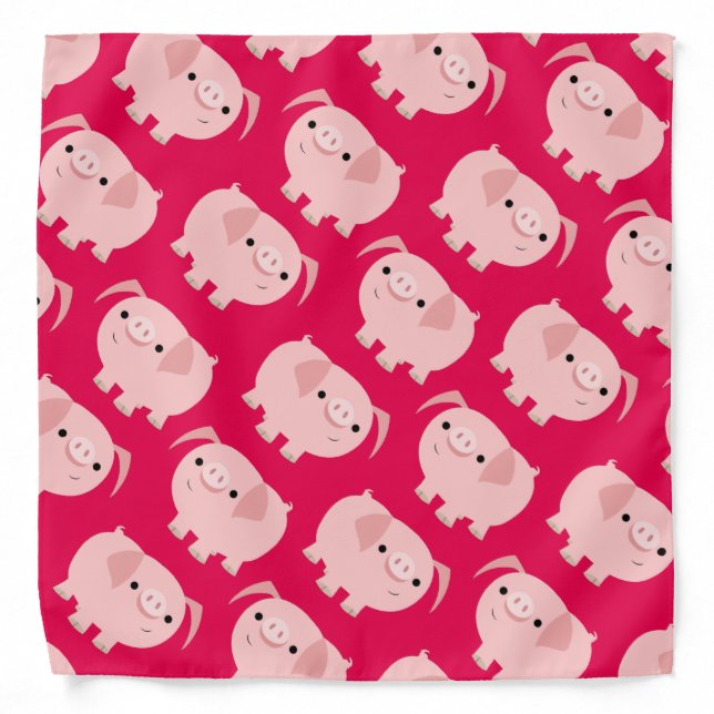 Cute Cartoon Pigs Bandana (Front)