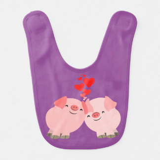 Cute Cartoon Pigs in Love Baby Bib
