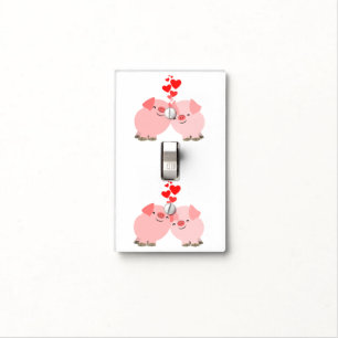 Cute Cartoon Pigs in Love Light Switch Cover