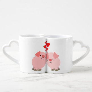 Cute Cartoon Pigs in Love Lovers' Mug