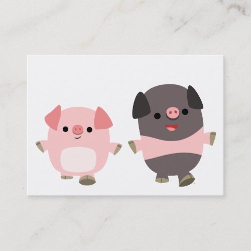 Cute Cartoon Pigs On a Walk ACEO/Business Card