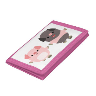 Cute Cartoon Pigs On a Walk Wallet