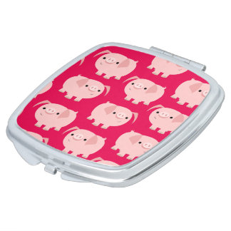 Cute Cartoon Pigs Pocket Mirror For Makeup