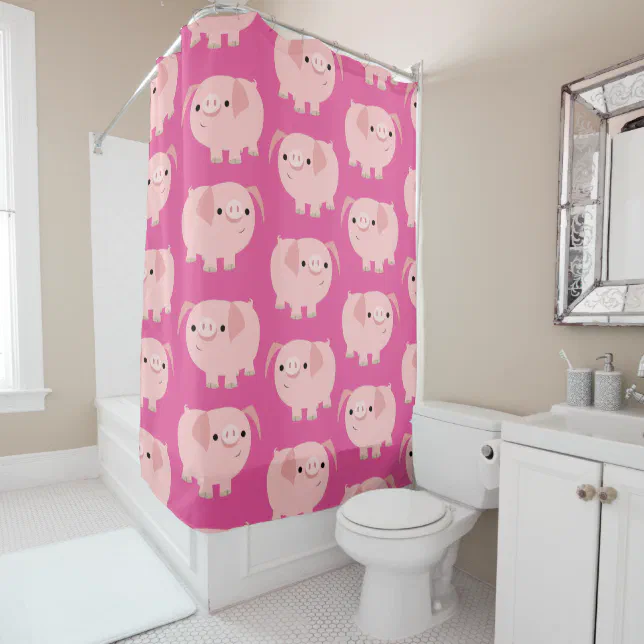 Cute Cartoon Pigs Shower Curtain Zazzle
