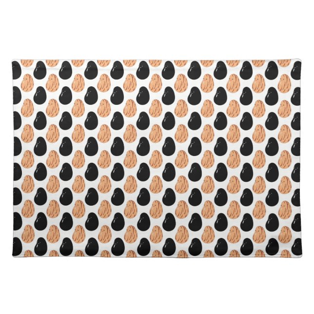 Cute Cartoon Pinto and Black Beans  Cloth Placemat (Front)