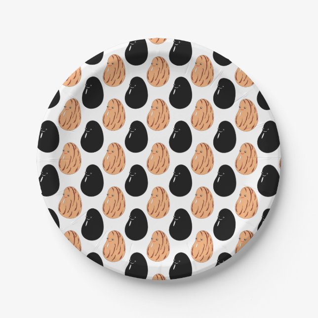 Cute Cartoon Pinto and Black Beans  Paper Plates (Front)