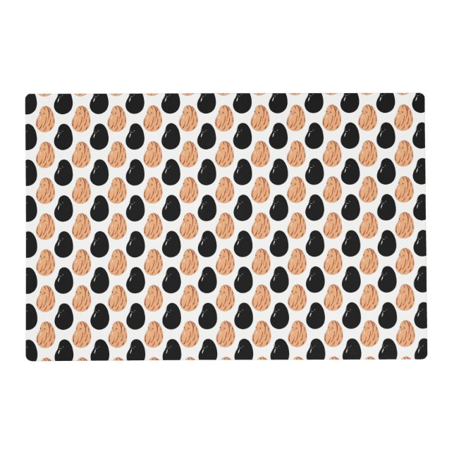 Cute Cartoon Pinto and Black Beans  Placemat (Front)