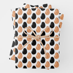 Cute Cartoon Pinto and Black Beans Wrapping Paper Sheets