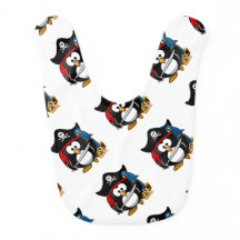 Cute Cartoon Pirate Penguin with Parrot