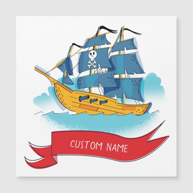 Cute Cartoon Pirate Ship Custom text (Front)
