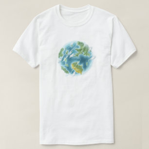 Cute Cartoon Planet Earth Eco-Friendly T-Shirt