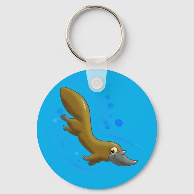 Cute Cartoon Platypus Keychain (Front)