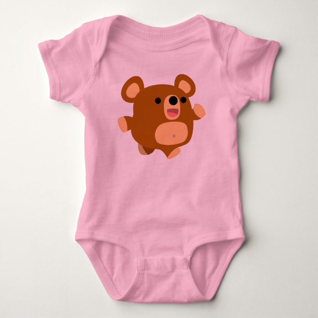 Cute Cartoon Playful Bear Baby Apparel Baby Bodysuit (Front)