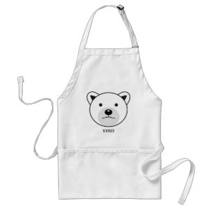 Cute Cartoon Polar Bear Adult Apron