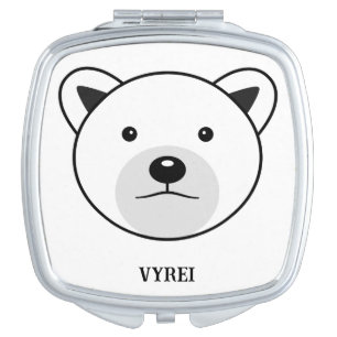 Cute Cartoon Polar Bear Compact Mirror
