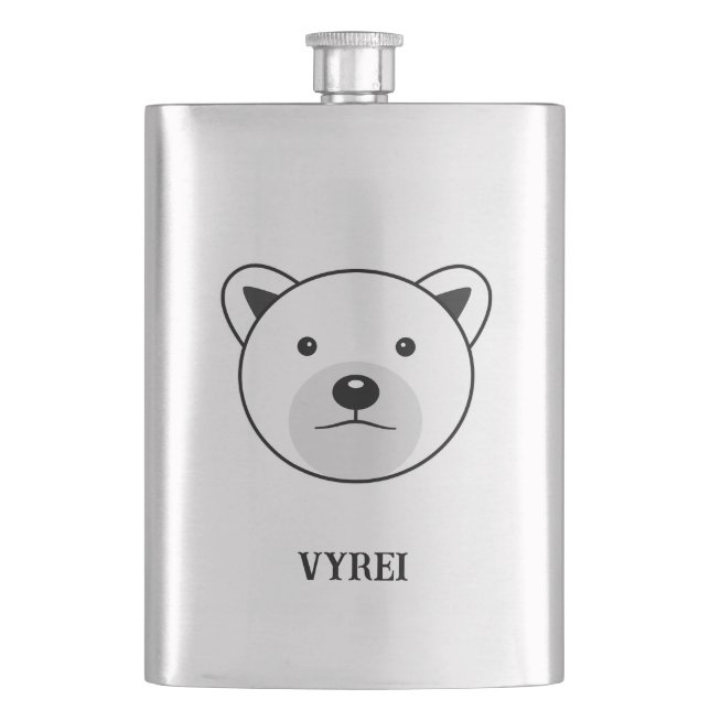Cute Cartoon Polar Bear Flask (Front)