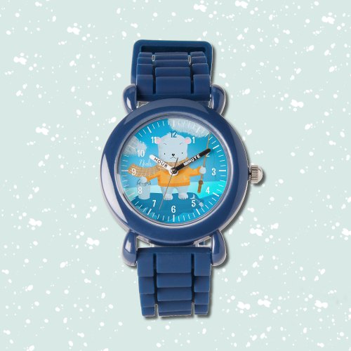 Cute cartoon polar bear kid personalized watch