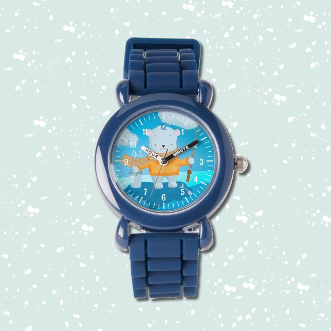 Cute cartoon polar bear kid personalized watch (Creator Uploaded)